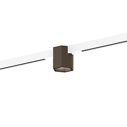 LED Schienenstrahler HEXO ON STREX 1.0, 25�, 48V, 7W, 2700K, 440lm, IP20, dimmbar, Schiene wei� / Leuchte bronze