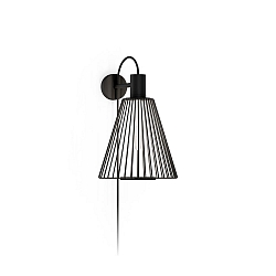 Wandleuchte WIRO 1.0 CONE WALL SURF E27 B with plug max. 25W T30-225 220-240VAC, schwarz