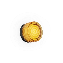 LED Wandleuchte HAJO IP44 1.0, 8W, 3000K, 440lm, IP44, DALI dimmbar, schwarz / Glas bernstein