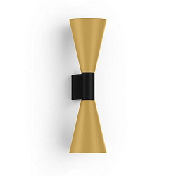 Wandleuchte ODREY WALL SURF 2.5 PAR16 B-G max. 2x12W GU10 100-240VAC, schwarz matt, gold