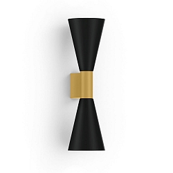 Wandleuchte ODREY WALL SURF 2.5 PAR16 G-B max. 2x12W GU10 100-240VAC, gold, schwarz matt