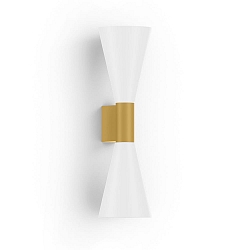Wandleuchte ODREY WALL SURF 2.5 PAR16 G-W max. 2x12W GU10 100-240VAC, gold, wei� matt