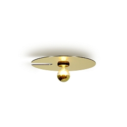 Wall luminaire MIRRO WALL 1.0, mirror � 30cm, E27 (excl.), black gold