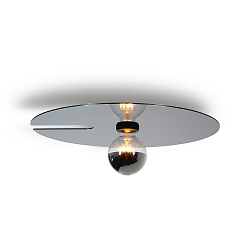 Wall luminaire MIRRO WALL 2.0, mirror � 45cm, E27 (excl.), black chrome