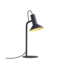 Table lamp ROOMOR 1.0 PAR16, GU10, deep black, with cord switch, with shade 1.0, deep black gold