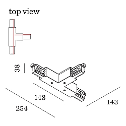 Zubeh�r f�r 3-Phasen-Schienen - T-Verbinder 3.0 mit Einspeisem�glichkeit, Erde innen / rechts, Wei�