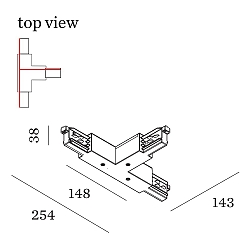 Zubeh�r f�r 3-Phasen-Schienen - T-Verbinder 4.0 mit Einspeisem�glichkeit, Erde au�en / rechts, Wei�