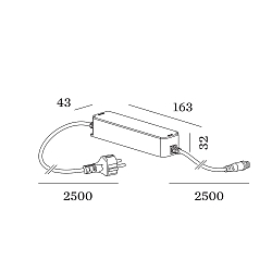 LED driver 75/60W IP67 - 24V PLUG&PLAY with plug, switchable, black