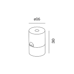 Optionaler Kabelhalter f�r Wand/Decke, geschlossen, kurz, f�r Kabel � 4.25-5.5mm, � 1.7cm / H 3cm, schwarz