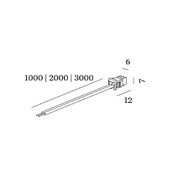 Durchgangsverdrahtung LED MODULE CABLE 1000mm with connector on 1 end, schwarz
