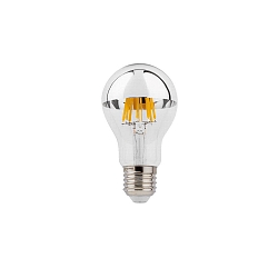 LED Filamentlampe Birne A60 LED 2700K SILVER MIRROR 5.5W E27 220-240VAC DIM CRI90, klar, silber