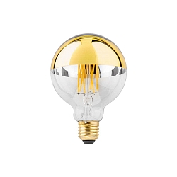 LED Filamentlampe Globe G95 LED 2700K GOLD MIRROR 5.6W E27 220-240VAC DIM CRI90, klar, gold