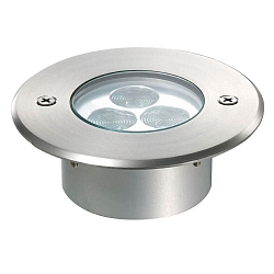 Outdoor LED Einbau-Scheinwerfer, IP67 IK08, rund, � 9.5cm, 350mA (exkl. BG), befahrbar bis 650kg, Edelstahl / ESG, 5W RGB 30�