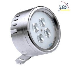 LED Aufbau-Scheinwerfer / Unterwasserleuchte, 30 Medium Spot, 4 POW-LED, 18W, IP68/IP69, Edelstahl, 6000K, 2300lm