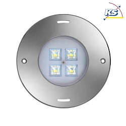 LED Einbau-Scheinwerfer / Unterwasserleuchte, 25° Medium Spot, 4 POW-LED, 18W, IP68/IP69, Edelstahl