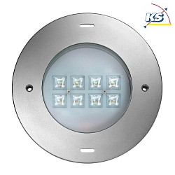 LED Einbau-Scheinwerfer / Unterwasserleuchte, 50 symmetrisch, 8 Multichip POW-LED, 50W, IP68/IP69, Edelstahl, RGB + 3000K