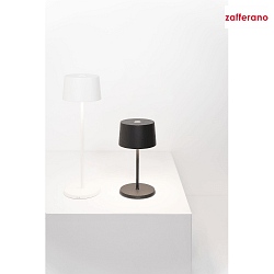battery table lamp OLIVIA MINI TAVOLO PRO IP65, dark grey, lacquered dimmable