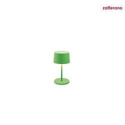 battery table lamp OLIVIA MINI TAVOLO PRO IP65, lacquered, apple green dimmable