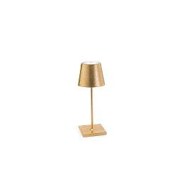 LED Battery Table lamp POLDINA PRO MINI, IP54, 30cm, with touch dimmer, gold