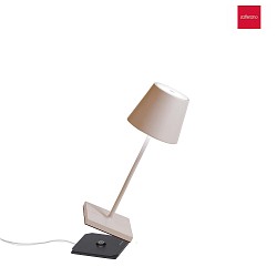 battery table lamp POLDINA PRO MINI dimmable IP65, powder coated, sand coloured dimmable