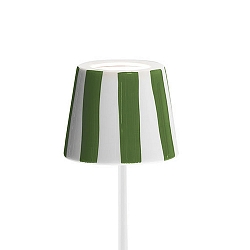 Leuchtenschirm f�r POLDINA Leuchte, Keramik, � 13cm, mit gr�nen Streifen