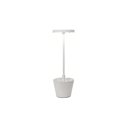 battery table lamp POLDINA REVERSO IP54, white dimmable