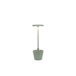 battery table lamp POLDINA REVERSO IP54, sage green dimmable