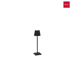 battery table lamp POLDINA MICRO IP65, black dimmable