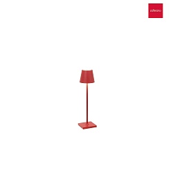 battery table lamp POLDINA MICRO IP65, red dimmable