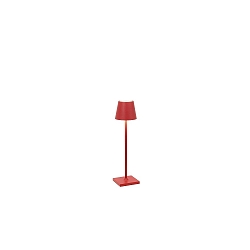 battery table lamp POLDINA MICRO IP65, red dimmable