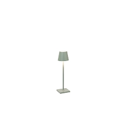 battery table lamp POLDINA MICRO IP65, sage green dimmable