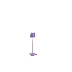 battery table lamp POLDINA MICRO IP65, purple dimmable