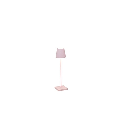 battery table lamp POLDINA MICRO IP65, pink dimmable