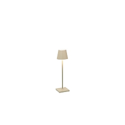 battery table lamp POLDINA MICRO IP65, sand coloured dimmable