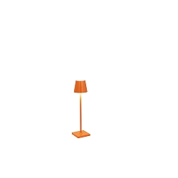 battery table lamp POLDINA MICRO IP65, orange dimmable