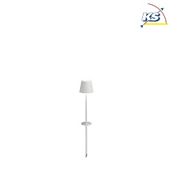 battery spike luminaire POLDINA IP54, white, lacquered dimmable