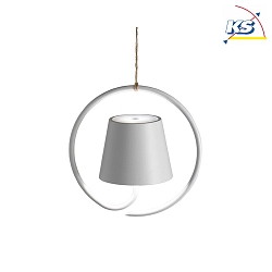 battery pendant luminaire POLDINA IP54, white, lacquered dimmable