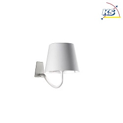 battery wall luminaire POLDINA IP54, white, lacquered dimmable