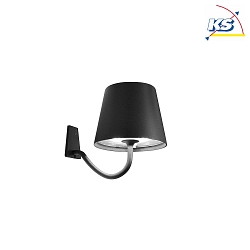 battery wall luminaire POLDINA IP54, dark grey, lacquered dimmable
