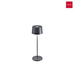 battery table lamp OLIVIA TAVOLO PRO IP65, dark grey, lacquered dimmable