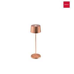 battery table lamp OLIVIA TAVOLO PRO IP20, lacquered, copper leaf dimmable