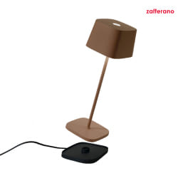 battery table lamp OFELIA TAVOLO PRO IP65, rust, lacquered dimmable