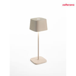 battery table lamp OFELIA TAVOLO PRO IP65, sand coloured, lacquered dimmable