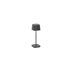 battery table lamp OFELIA MICRO IP65, dark grey dimmable