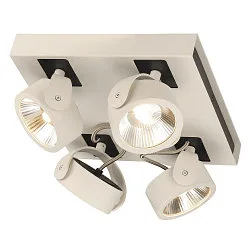 LED Wand- und Deckenleuchte KALU LED 4 SQUARE, IP20, 4-flammig, 60W 3000K 4000lm 60°, dimmbar, kardanisch, weiß / schwarz