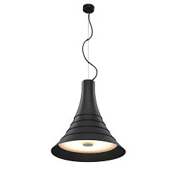 Premium-LED Pendelleuchte BATO 45 PD, Ø 45cm, 30W 2700K 1450lm 100°, TRIAC dimmbar, Schwarz