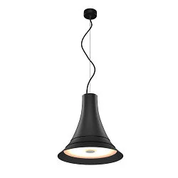 Premium-LED Pendelleuchte BATO 35 PD, Ø 35cm, 21W 2700K 1300lm 100°, TRIAC dimmbar, Schwarz