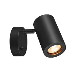 Wandleuchte ENOLA_B, GU10 QPAR51 max. 50W, dreh- und schwenkbar, mit Schalter, schwarz