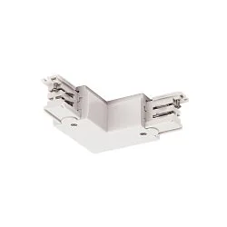 Zubehör für 3-Phasen Aufbauschiene S-TRACK ON/OFF - L-Verbinder, mit Einspeisemöglichkeit, Erde innen, weiß