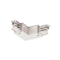Zubehör für 3-Phasen Aufbauschiene S-TRACK ON/OFF - L-Verbinder, mit Einspeisemöglichkeit, Erde außen, weiß
